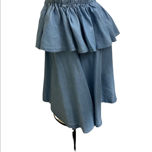 Rebecca Minkoff womens chambray off shoulder X-Small blouse/Top. - Picture 4 of 8